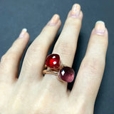 2PcsSet Pomellato Ring Stacked Mix Color Crystal Ring