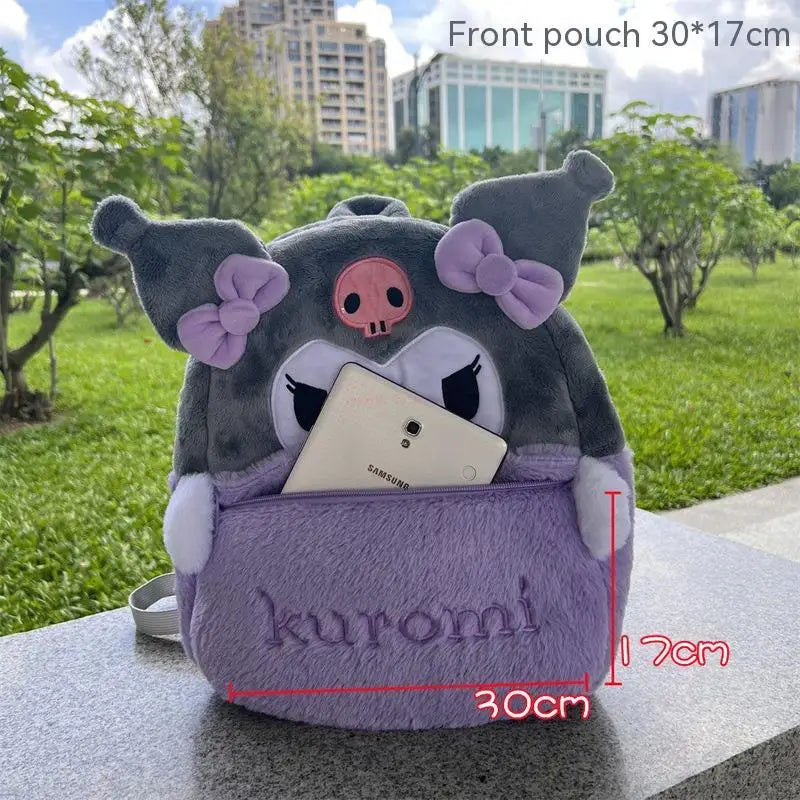New Sanrio Cute Cartoon Plush Backpack Kuromi Large