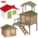 Oenux Farm House Model Action Figures Farmer Motorcycle