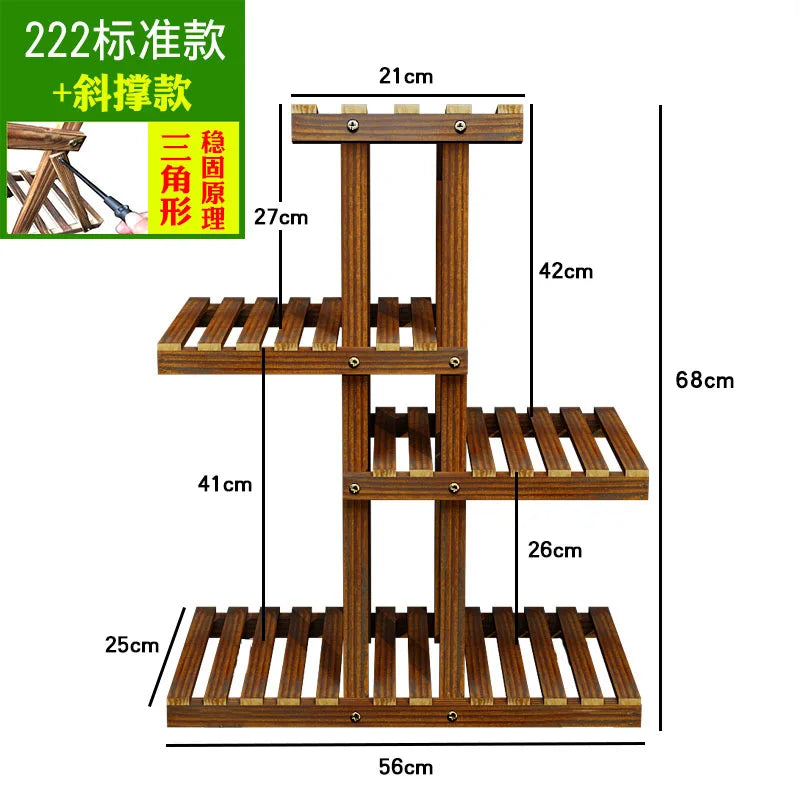 Balcony Flower Rack Multi-Layer Shelf Household Indoor Solid