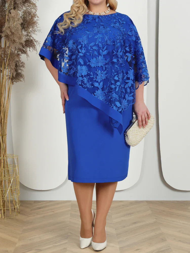 Plus Size Women Dresses 2023 Summer Embroidery Floral