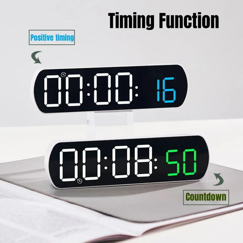 Voice Control Digital Alarm Timer Clock Temperature Dual