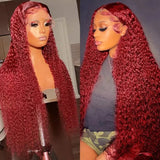 13x4 Lace Front Wigs Human Hair 99j Burgundy