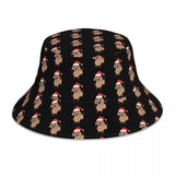 Dachshund Bucket Hat Black and Gold Dog Hawaii