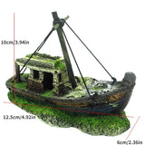 1PC Aquarium Fish Tank Landscape Pirate Ship Wreck