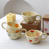 Ceramic Mugs Coffee Cups Hand Pinched Irregular Flower
