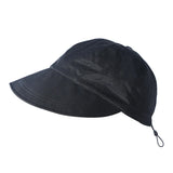 Foldable Wide Brim Ponytail Sun Hat Drawstring Adjustable