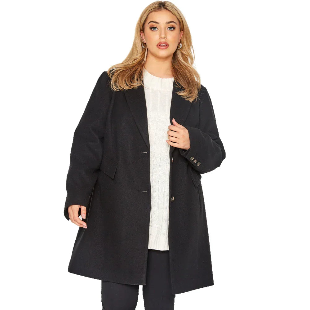 Plus Size Elegant Autumn Winter Trench Coat Women