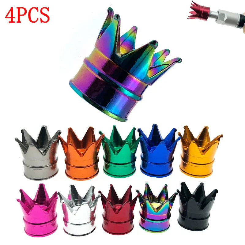 14PCS Creative Crown Aluminum Car Wheel Tyre Tire