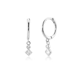 CCFJOYAS 925 Sterling Silver Lightning/Awl/Animal Pendant Hoop Earrings