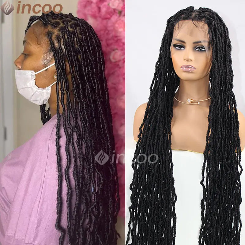 40 Inch Butterfly Locs Full Lace Braided Wigs