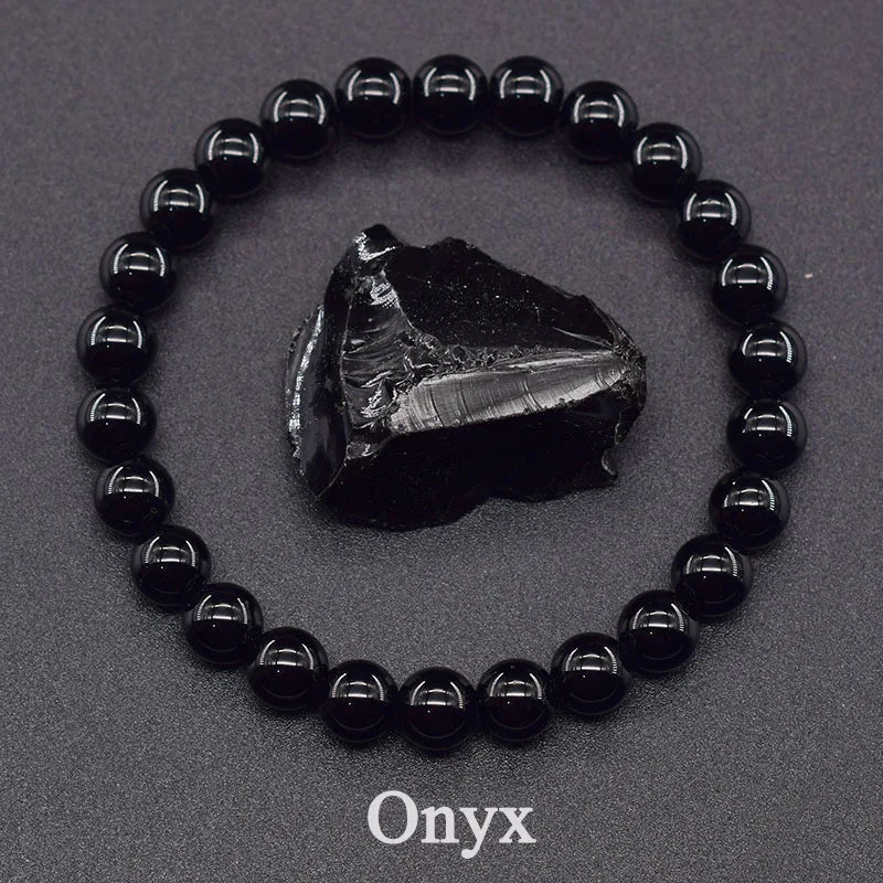 Real Natural Labradorite Stone Bead Bracelet Men Women