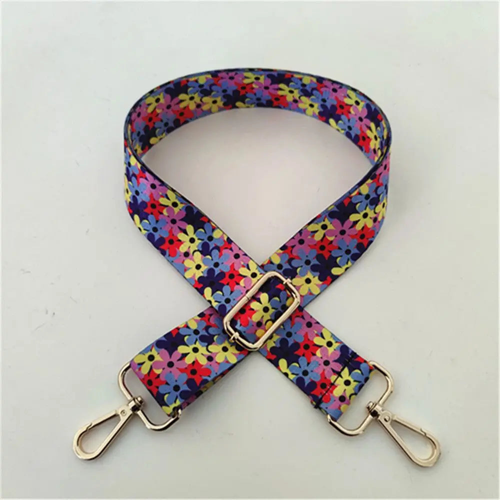 Fashion Bag Strap Adjustable Nylon Flowers Embroidered Colored