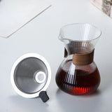 Striped Coffee Pot Hand Brewed Glass Coffee Sharing