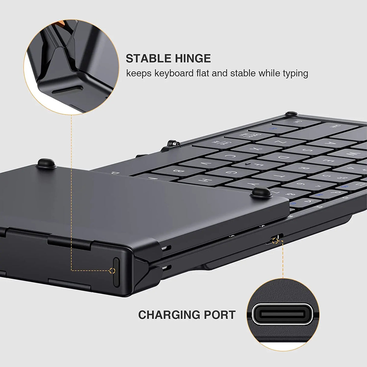 Folding Keyboards with Numeric Keypad Bluetooth Wireless Portable