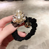 Luxury Rhinestone Pearl Hair Ties Ropes Women Girls