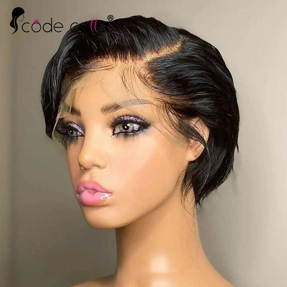 Pixie Cut Wig Transparent Lace Human Hair Wigs