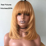 Amethyst Layered Cut Blonde Bob Human Hair Wigs