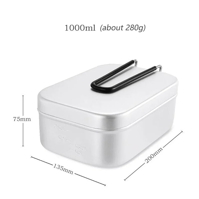 Outdoor Camping Tableware Aluminum Tourist Lunch Box Portable