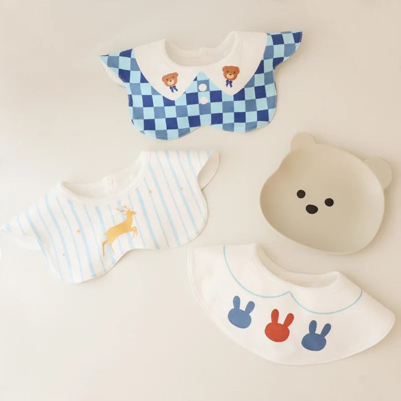 3Pcs Set INS Korean Style Baby Cotton Bibs