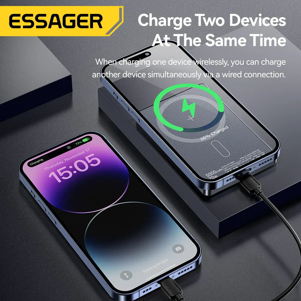 Essager Thin Wireless Power Bank 5000mAh Fast Charge