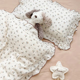 Vintage Floral Muslin Cotton Baby Bedding Set Girls