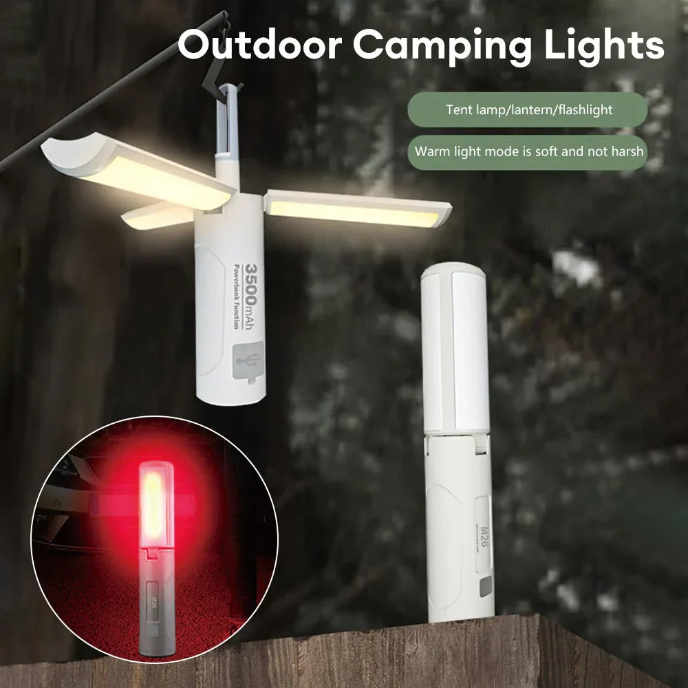 Portable Camping Lantern Rechargeable Tent Light Travel Backpack