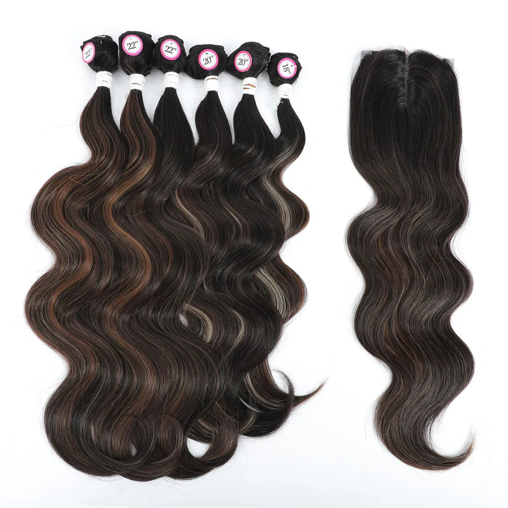 X-TRESS Body Wave Hair Bundles With Middle Part