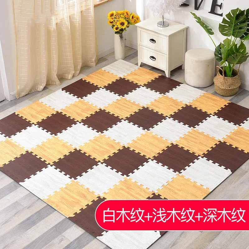 Wooden Interlocking Exercise Tiles Crawling Carpet And Rug