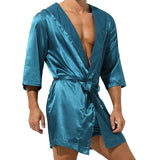 Men's Sleepwear Robe Night Clothes Silk Kimono Bathrobe