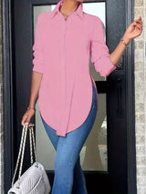 Plus Size Casual Simple MidLong Sleeve Womens Spring