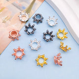 10PCS 4 Colors Rhinestone Insert Big Hole Crown