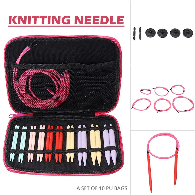 Aluminum Circular Knitting Needles Set Interchangeable Crochet Hooks
