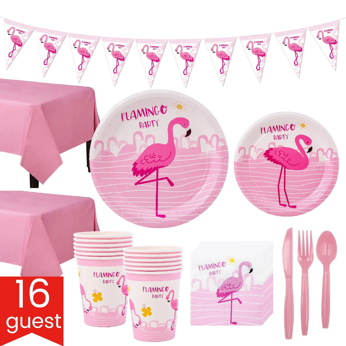 Flamingo Tableware for Birthday Decoration,Knife,Fork and Spoon,Dinner Set,Disposable