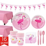 Flamingo Tableware for Birthday Decoration,Knife,Fork and Spoon,Dinner Set,Disposable