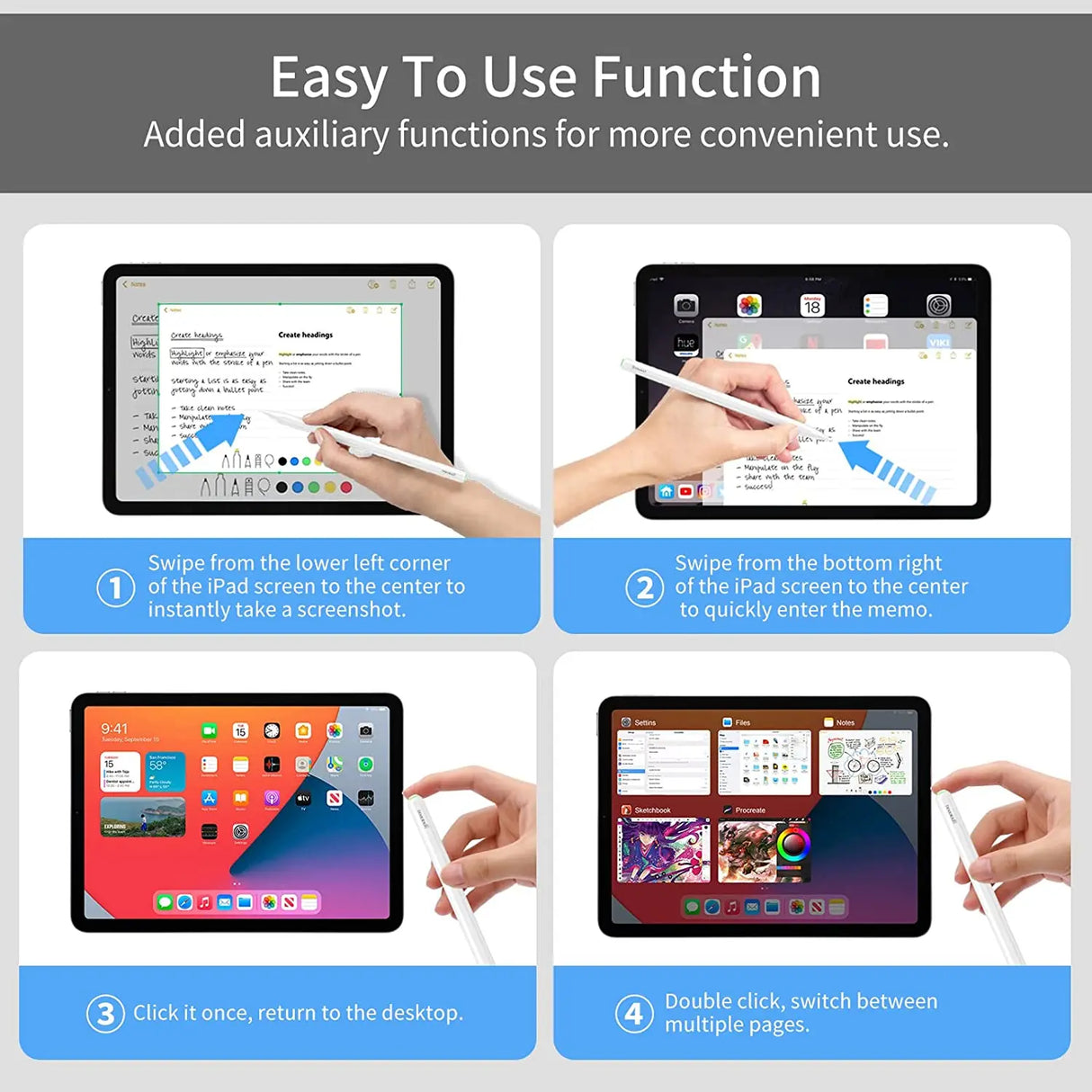 For Apple Pencil 2 1 with Wireless Charging,