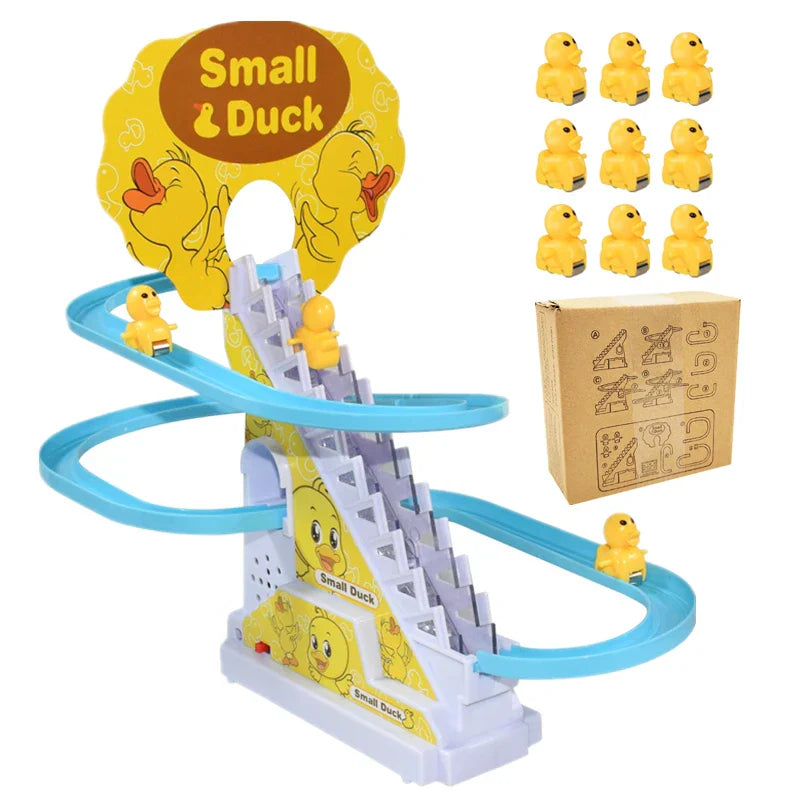 Kids Electric Small Duck Climbing Stairs Toy DIY