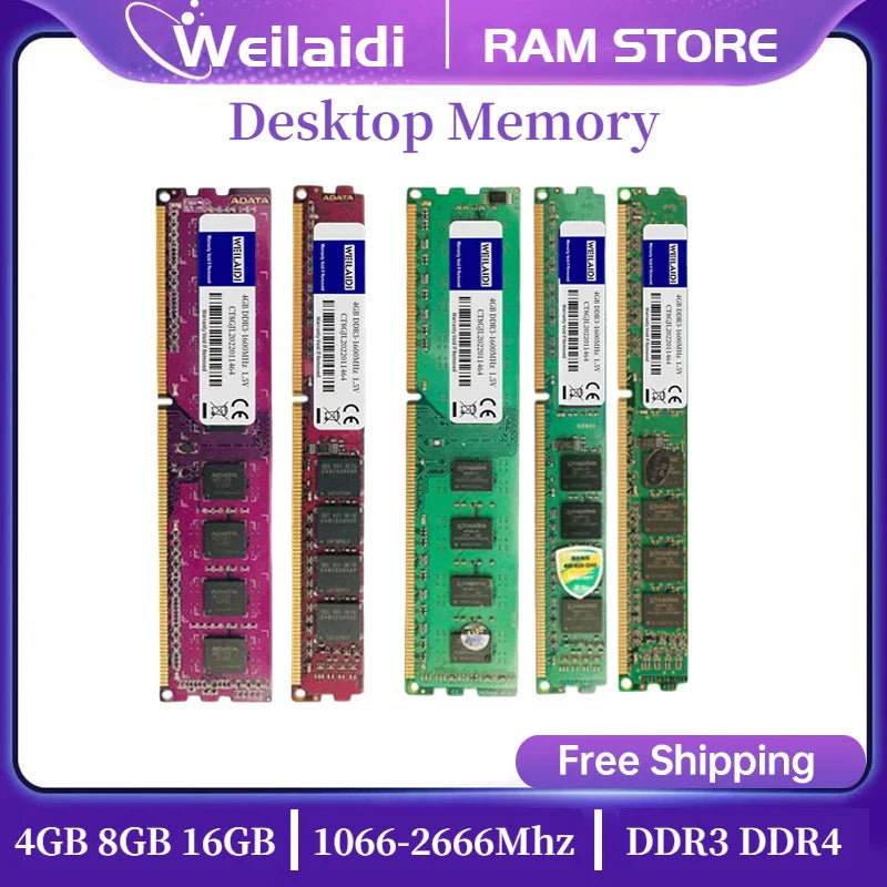 DDR3 DDR4 4GB 8GB 16GB Desktop Memory Ram