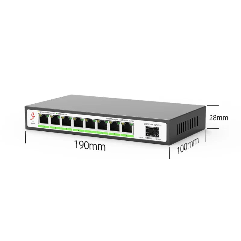 2.5g Switch 100/1000/2500Mbps RJ45 8 Ports 10Gbps SFP+