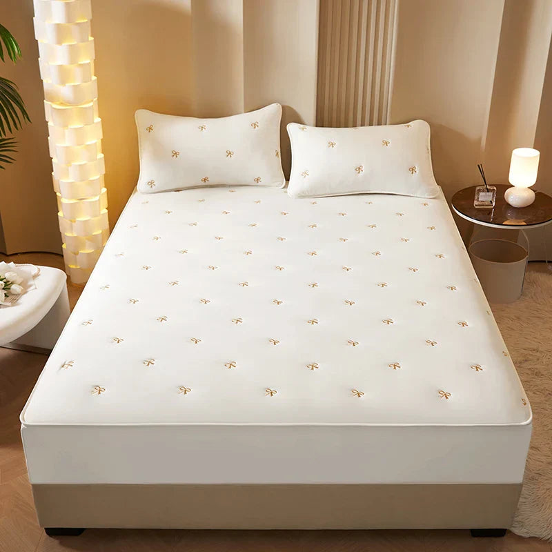 Super Thick Mattress Cover Quilted Embroidered Bed Cover