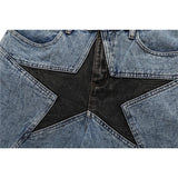 Streetwear Harajuku Denim Shorts 2023 New Men Patchwork