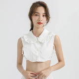 Women Fake Collar Shirt Ruffles Lapel Detachable Shirt