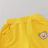 2pcs Baby Spring Fashion Simple Embroidered Bear Head