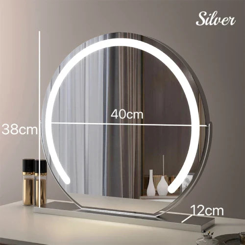 Vanity Mirror with Lights LED Round Makeup Mirror for Bedroom with 10X Magnification Smart Touch Dimmable 3 Modes 360° Rotation