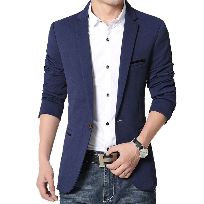 5XL-M Brand Mens Casual Blazers Spring Autumn Fashion