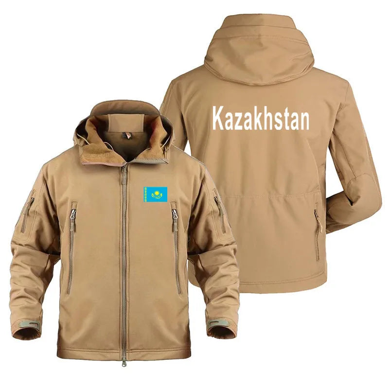 Kazakhstan Military Outdoor Jackets for Men Fleece Warm
