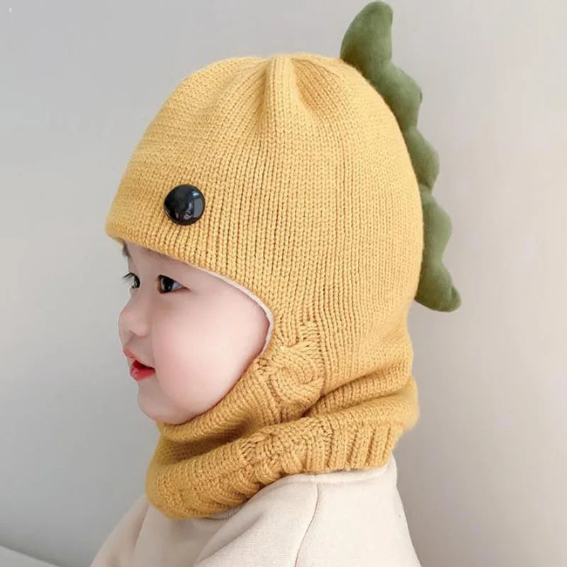 Doitbest Winter knit Baby Knitted Hat scarf one-piece