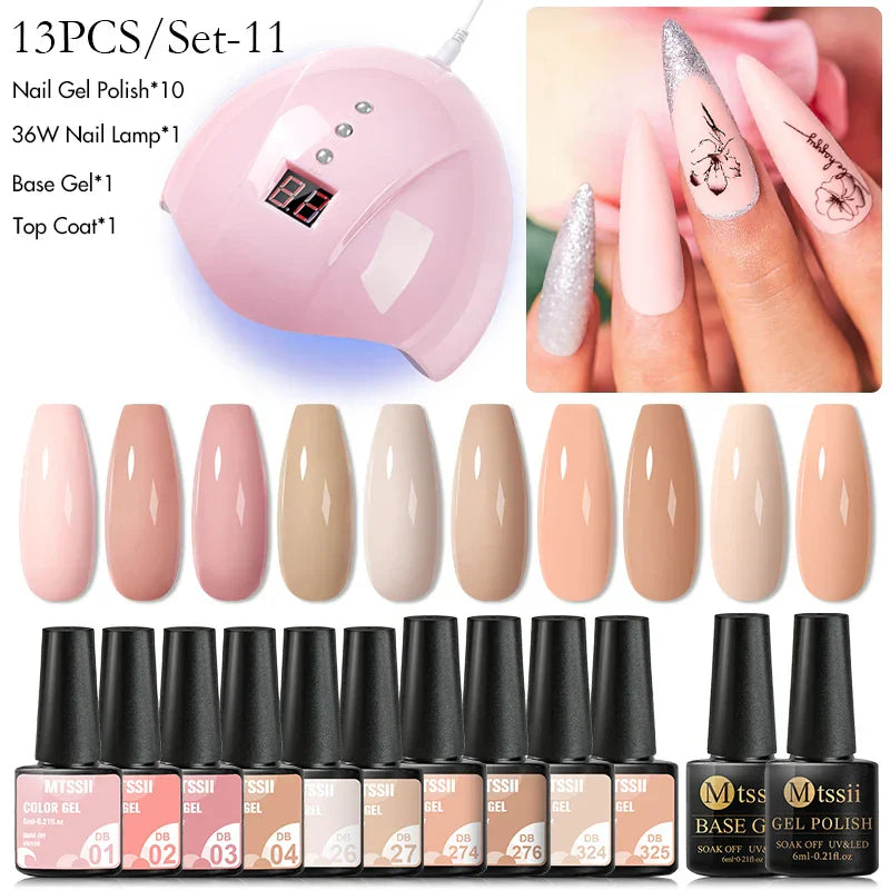 Mtssii 13/16Pcs Gel Nail Polish Set With 36W