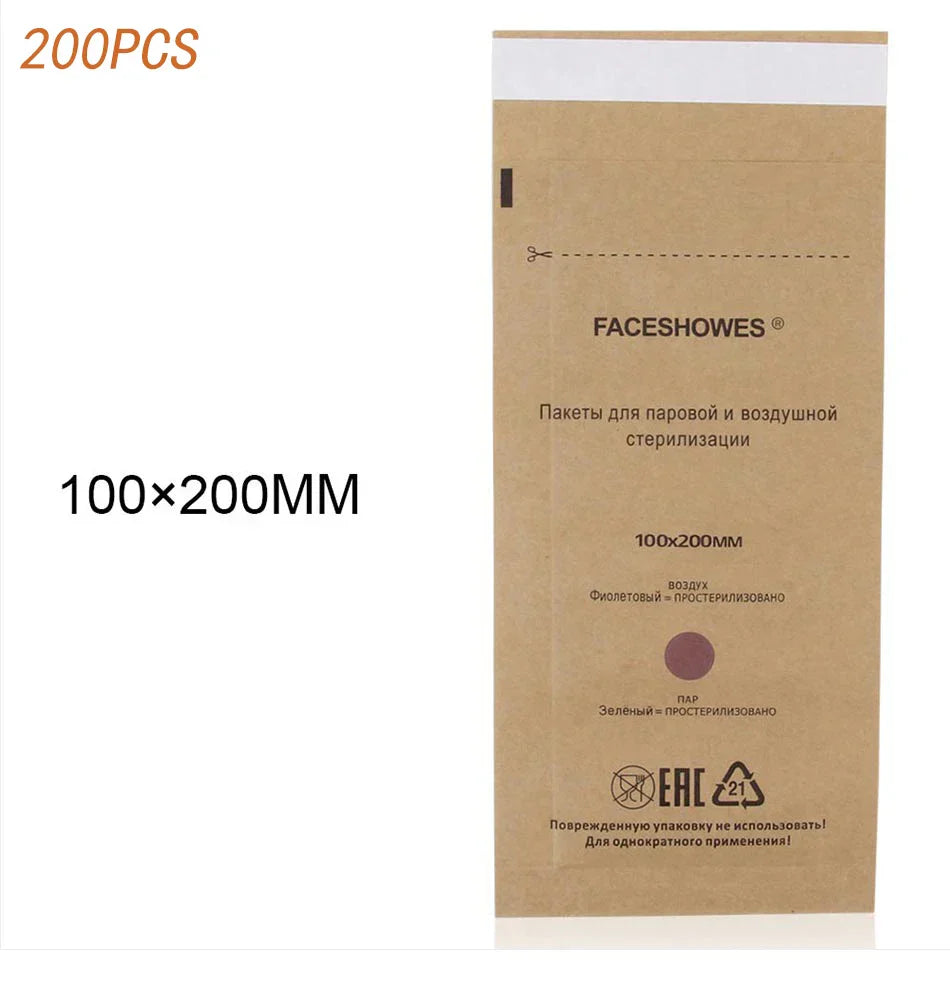 100/200/300PCS Kraft Paper Cleaning Bag High Temperature Disinfection