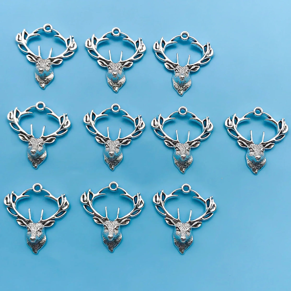 1020Pcs Alloy Retro Silvery Animal Shape Charms Horse